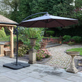 3m Deluxe Pedal Operated Cantilever Parasol Grey from Roseland Furniture
