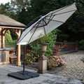 3m Deluxe Pedal Operated Cantilever Parasol Ivory from Roseland Furniture