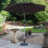 2.7m LED Lit Parasol Grey from Roseland Furniture
