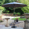 2.7m LED Lit Parasol Grey from Roseland Furniture