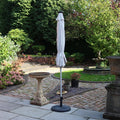 2.7m LED Lit Parasol Ivory Angle1 from Roseland Furniture