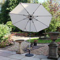2.7m LED Lit Parasol Ivory Angle1 from Roseland Furniture