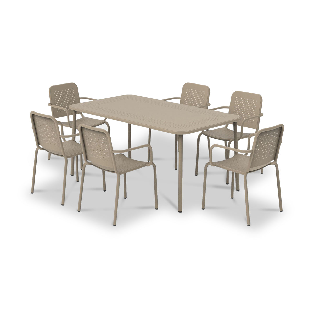 Porto Champagne 6 Seater Round Dining Set from Roseland Furniture