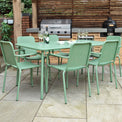 Porto Olive 6 Seater Round Dining Set from Roseland Furniture