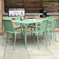 Porto Olive 6 Seater Round Dining Set from Roseland Furniture