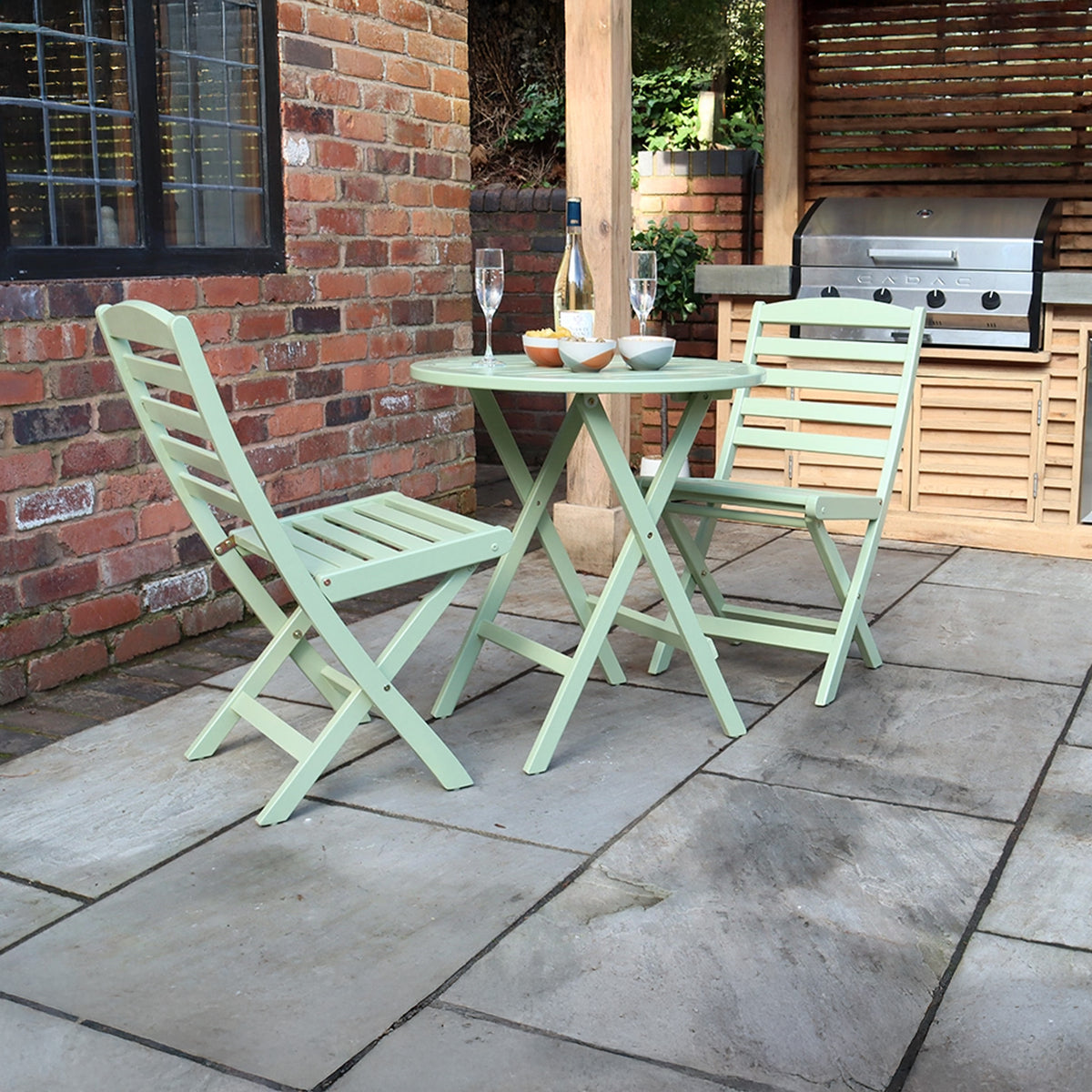 Porto Sage Green Folding Bistro Set from Roseland Furniture