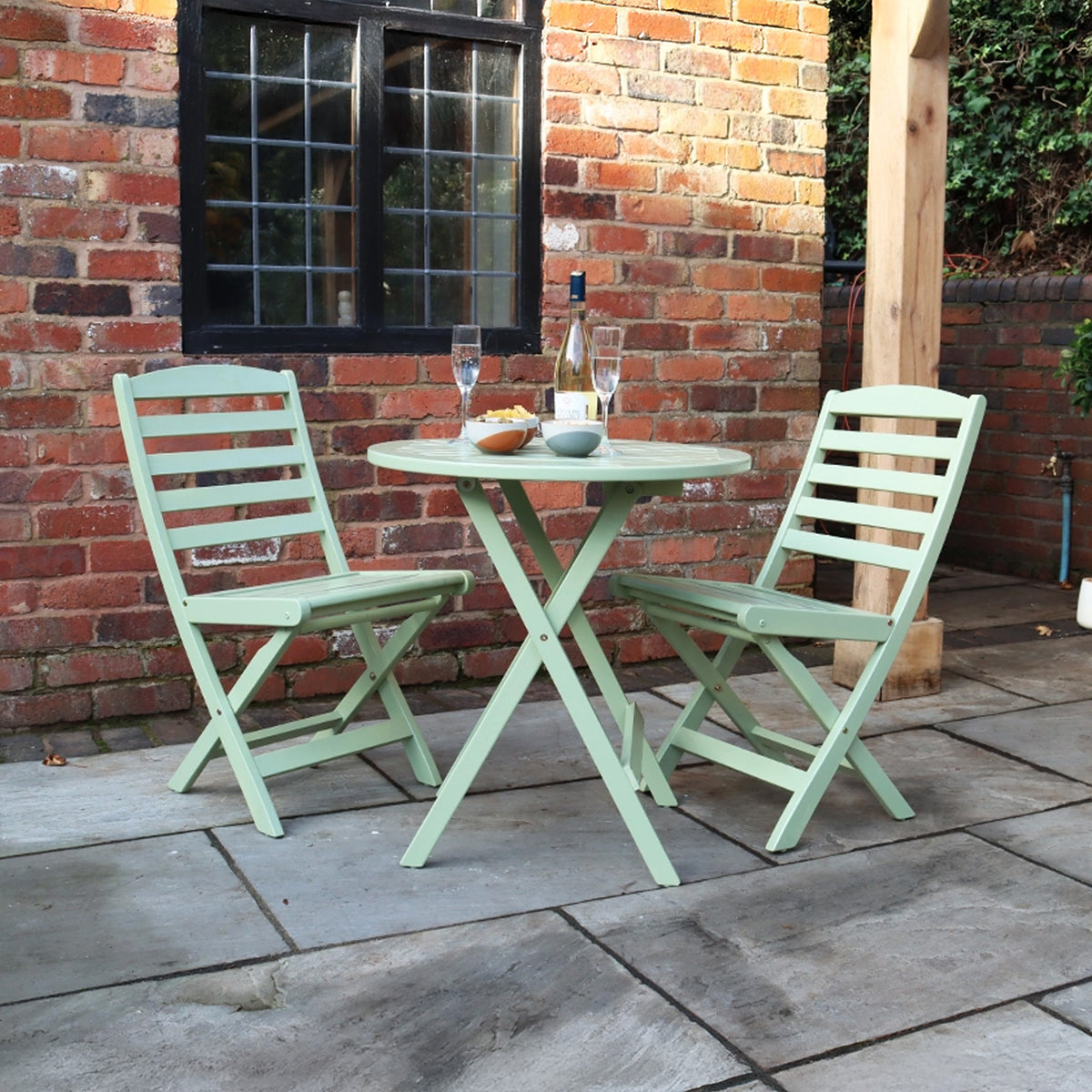 Porto Sage Green Folding Bistro Set from Roseland Furniture
