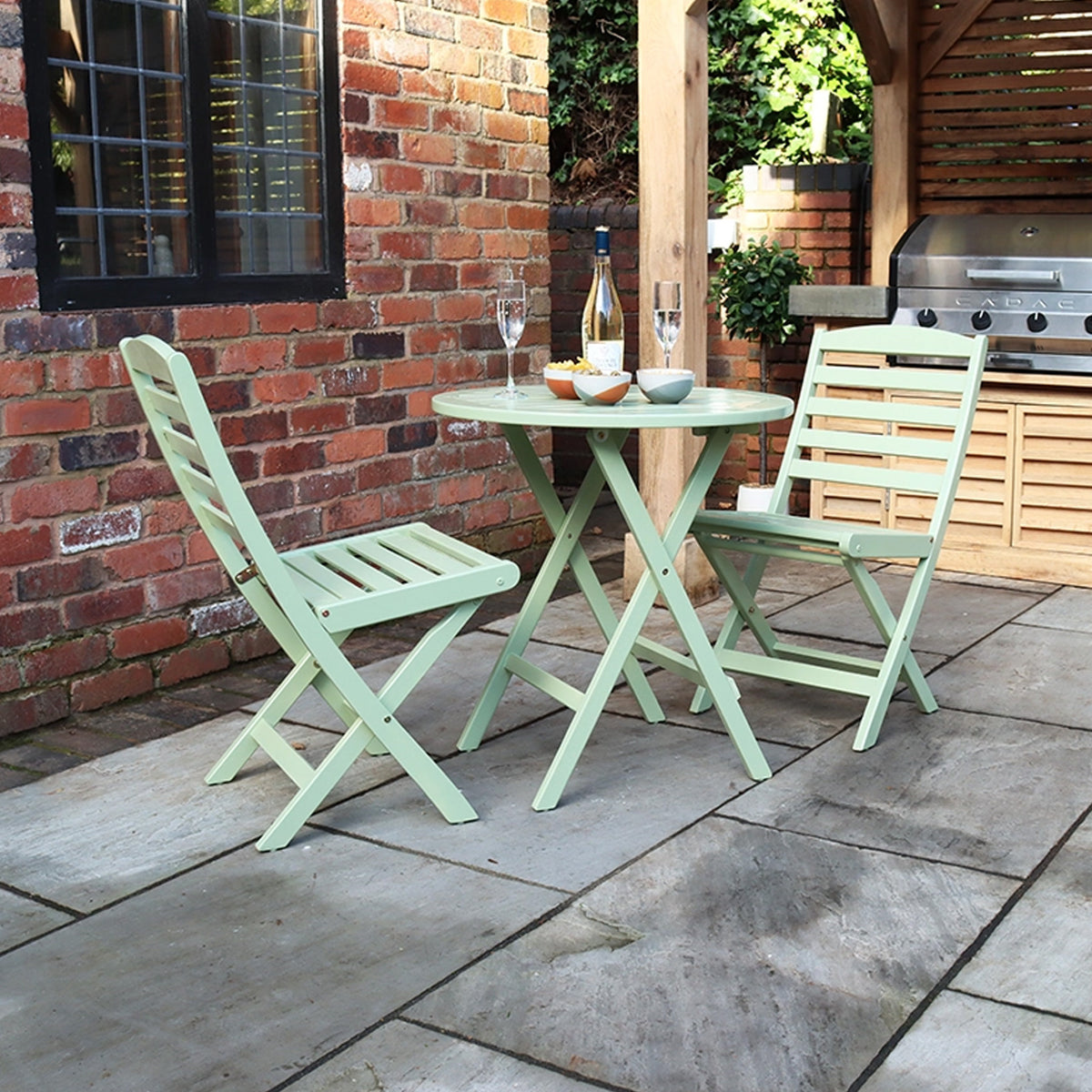 Porto Sage Green Folding Bistro Set from Roseland Furniture