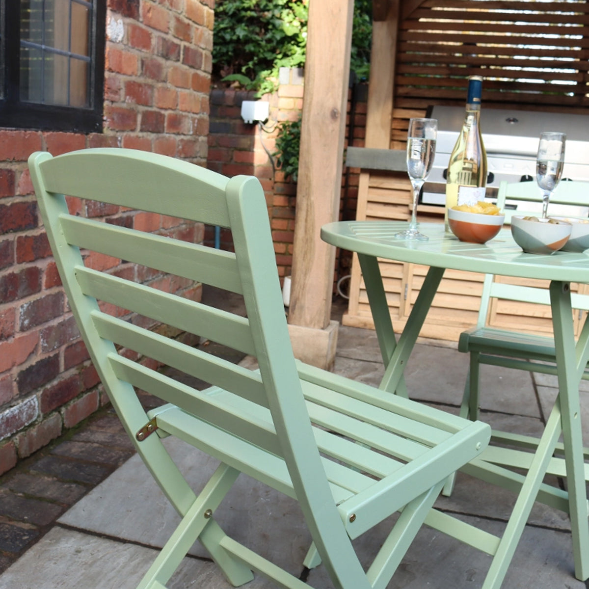 Porto Sage Green Folding Bistro Set from Roseland Furniture