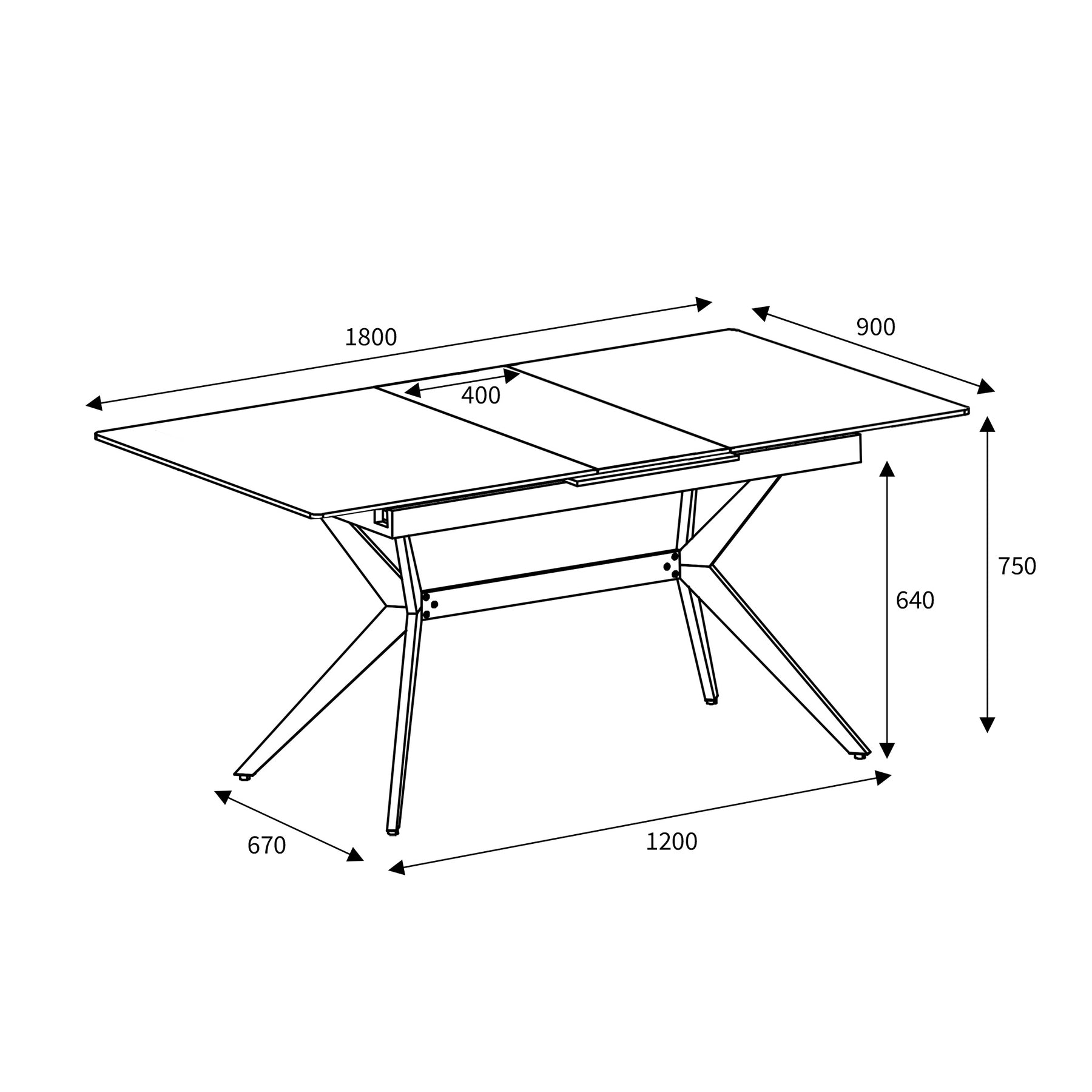Penhallow Grey 180cm Extending Dining Table dimensions