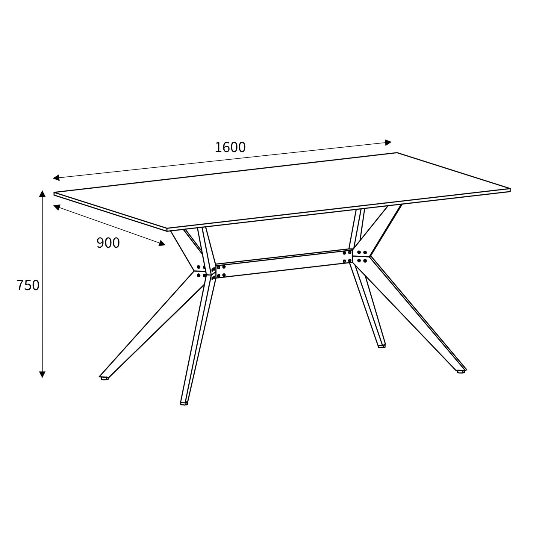 Penhallow 160cm Dining Table dimensions