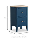 Penrose Narrow Bedside Table Dimensions