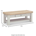 Penzance Coffee Table with Drawer dimensions
