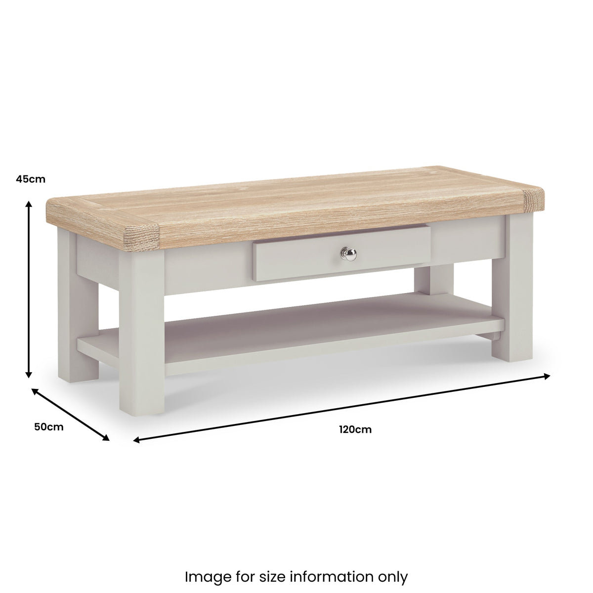 Penzance 1 Drawer Coffee Table - Stone Grey from Roseland Furniture