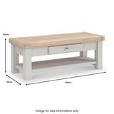 Penzance 1 Drawer Coffee Table - Stone Grey from Roseland Furniture