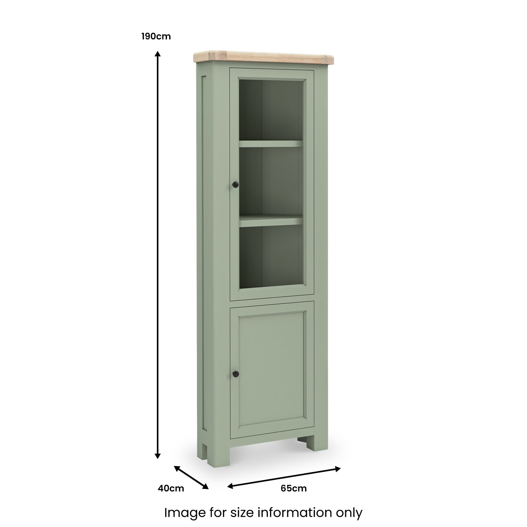 Penzance Corner Display Cabinet dimensions
