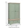 Penzance Double Wardrobe with Drawer dimensions