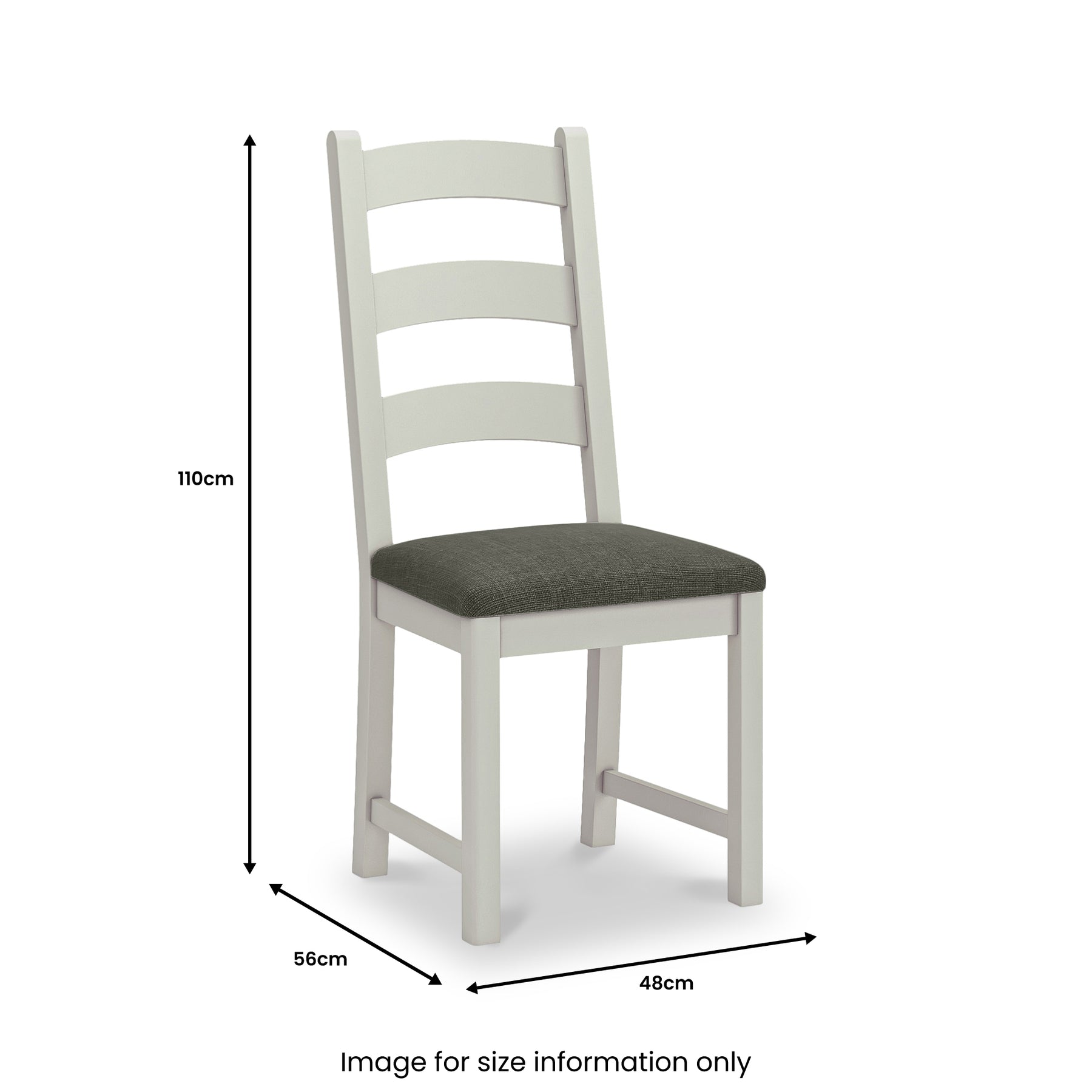 Penzance Dining Chair in Stone Grey with a Charcoal Cushion from Roseland Furniture
