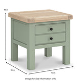 Penzance 2 Drawer Lamp Table dimensions