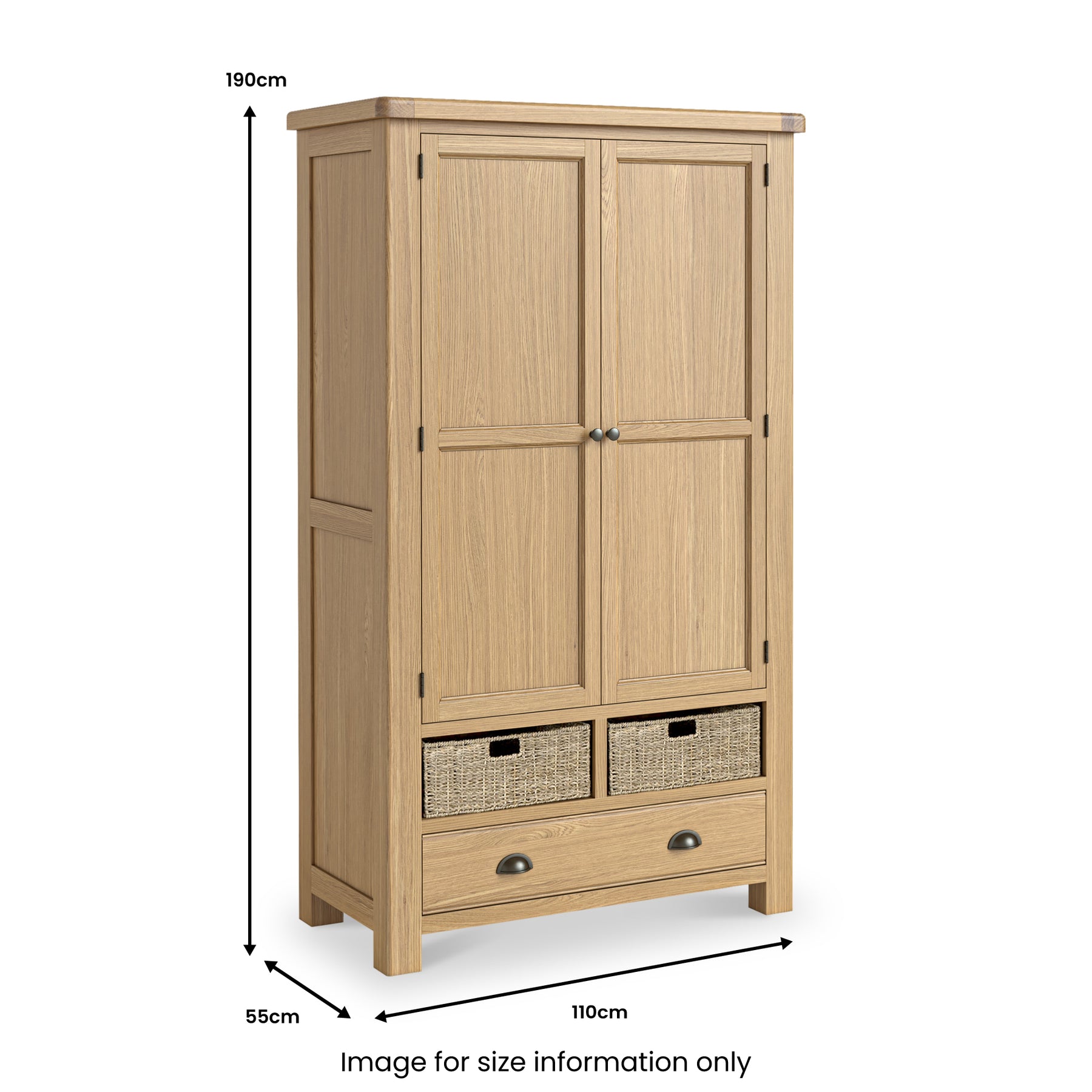 Portland Oak 5 Drawer Larder dimensions