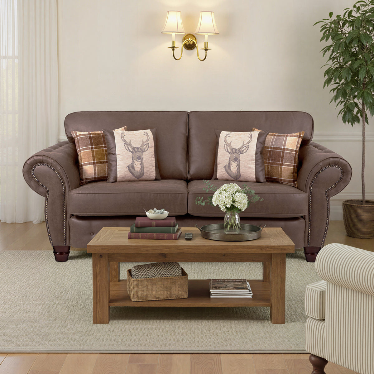 Ashford 3 Seater Sofa Arizona Mahogany from Roseland Furniture
