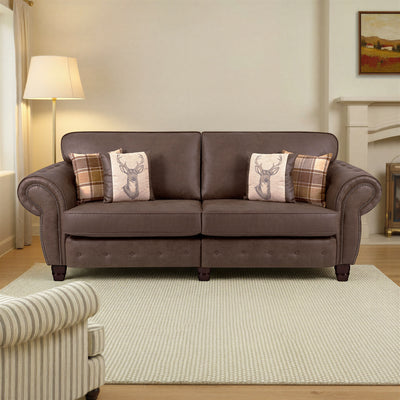 Ashford Faux Leather 4 Seater Sofa
