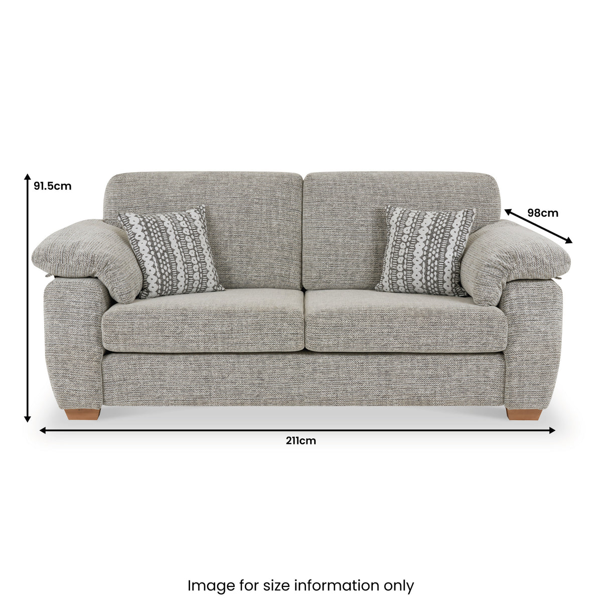 Camden 3 Seater Sofa Tate Grey Bohor Charcoal from Roseland Furniture
