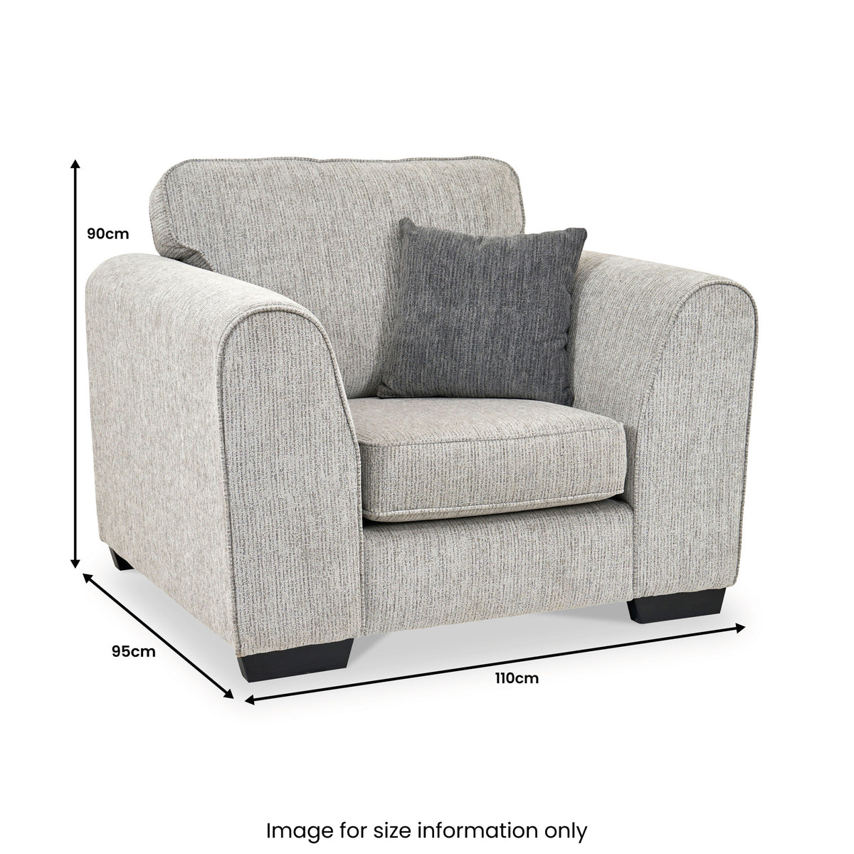 Thornby Standard Armchair Light Grey Charcoal from Roseland Furniture