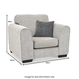 Thornby Standard Armchair Light Grey Charcoal from Roseland Furniture