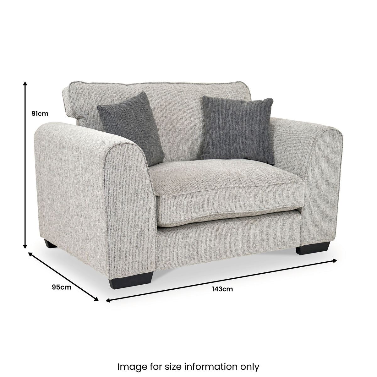 Thornby Snuggle Chair Light Grey Charcoal from Roseland Furniture