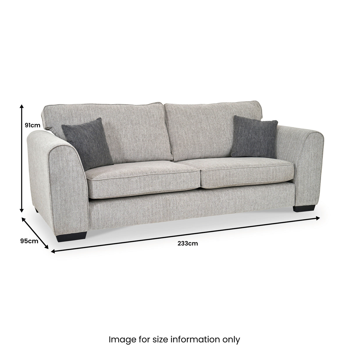 Thornby 4 Seater Sofa Light Grey Charcoal from Roseland Furniture