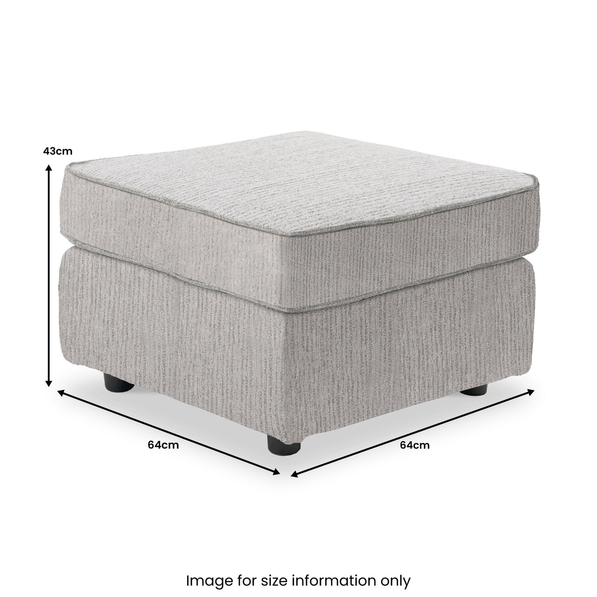 Thornby Standard Footstool Light Grey Charcoal from Roseland Furniture