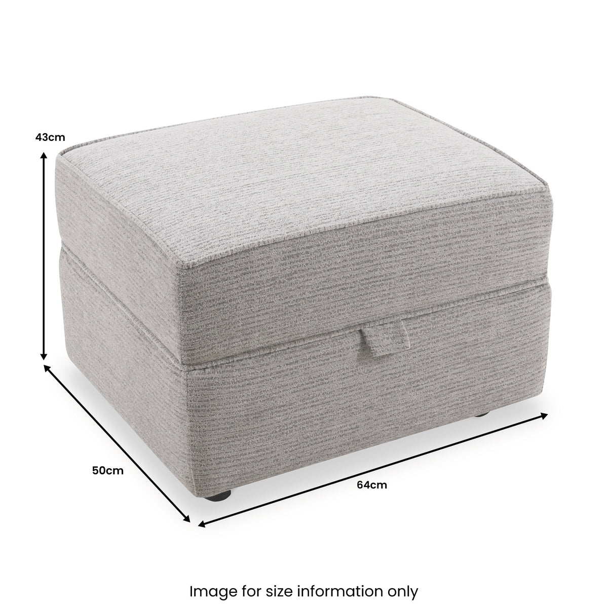 Thornby Storage Footstool Light Grey Charcoal from Roseland Furniture