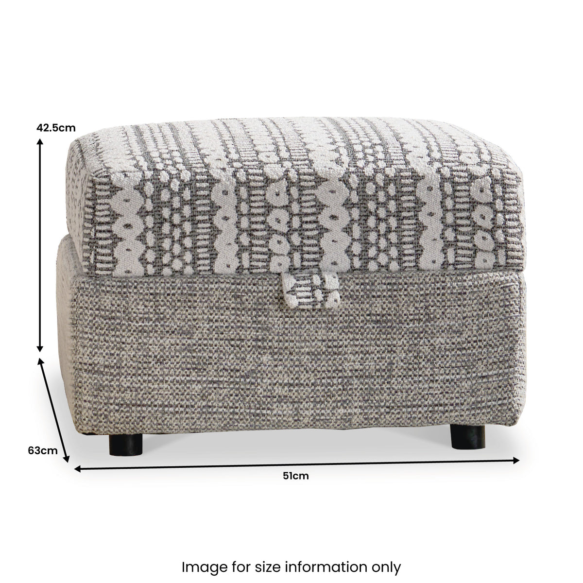 Camden Storage Footstool Tate Grey Bohor Charcoal from Roseland Furniture