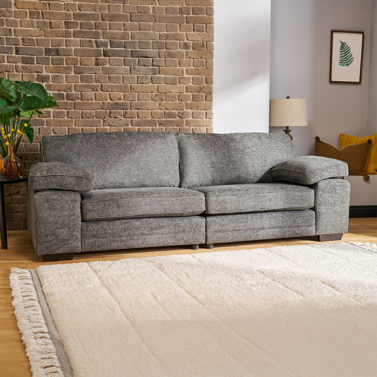 Ralston 4 Seater Sofa Heinz Grey from Roseland Furniture