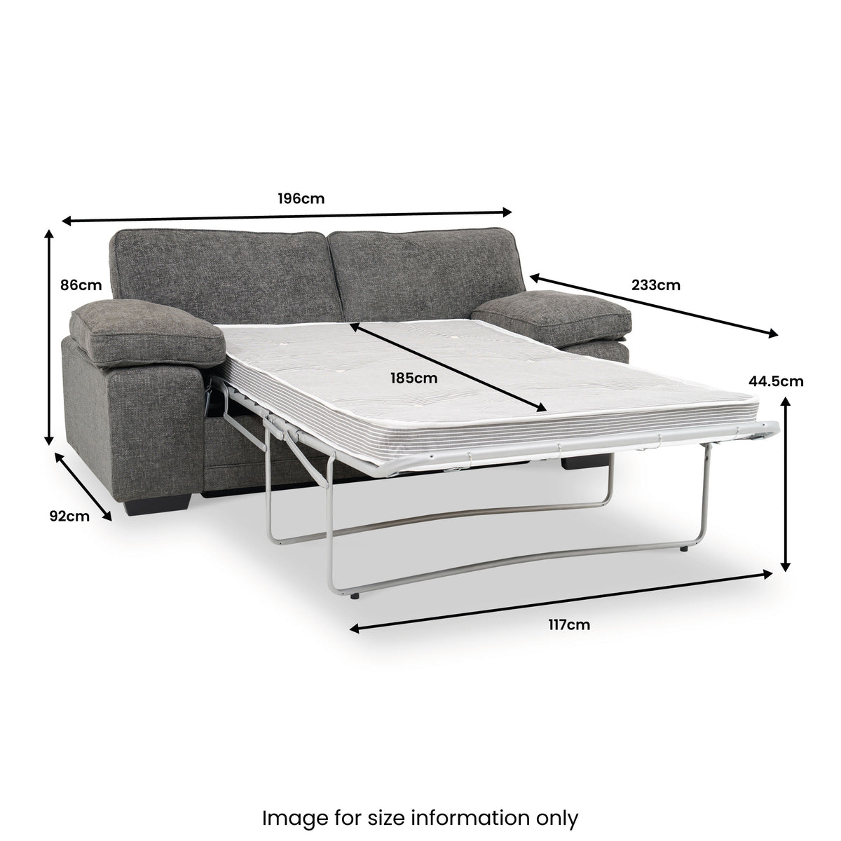 Ralston 2 Seater Sofa Bed Heinz Grey from Roseland Furniture