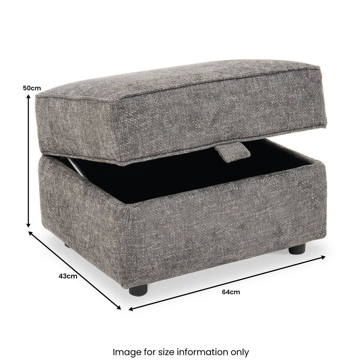 Ralston Storage Footstool Heinz Grey from Roseland Furniture