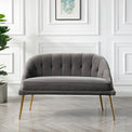 Bewdley Grey Velvet Cocktail Accent Sofa for Living Room