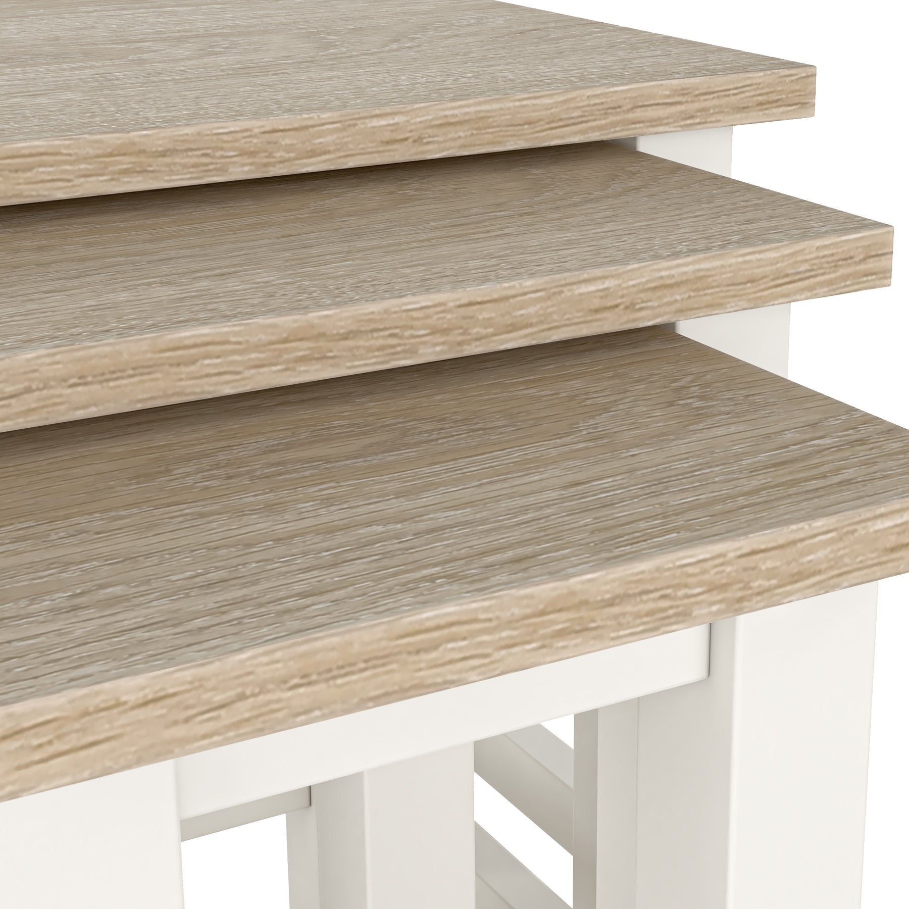 Farrow Washed Oak White Nest of Tables  from Roseland Furniture