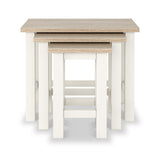 Farrow Washed Oak White Nest of Tables  from Roseland Furniture