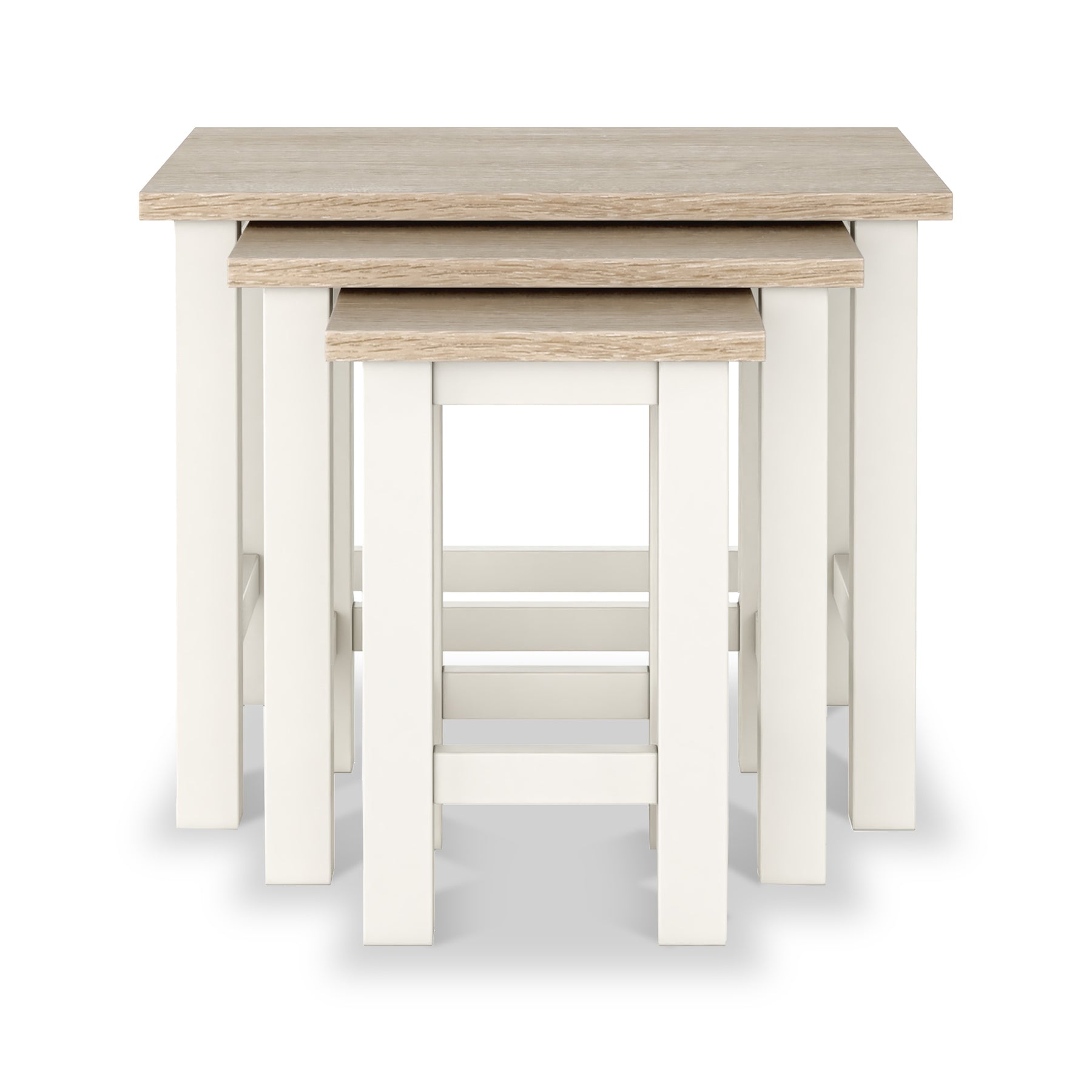 Farrow Washed Oak White Nest of Tables  from Roseland Furniture