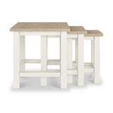 Farrow Washed Oak White Nest of Tables  from Roseland Furniture