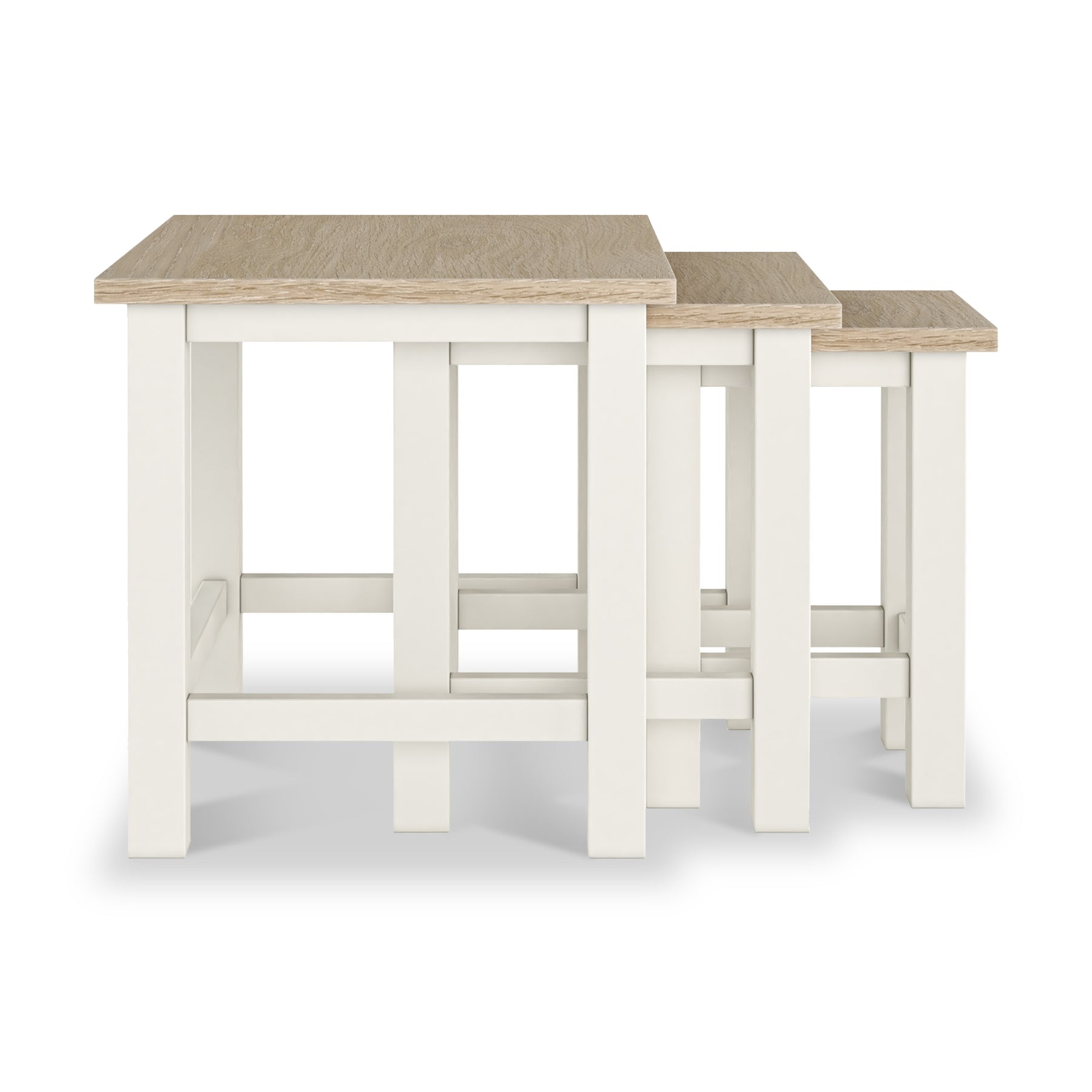Farrow Washed Oak White Nest of Tables  from Roseland Furniture