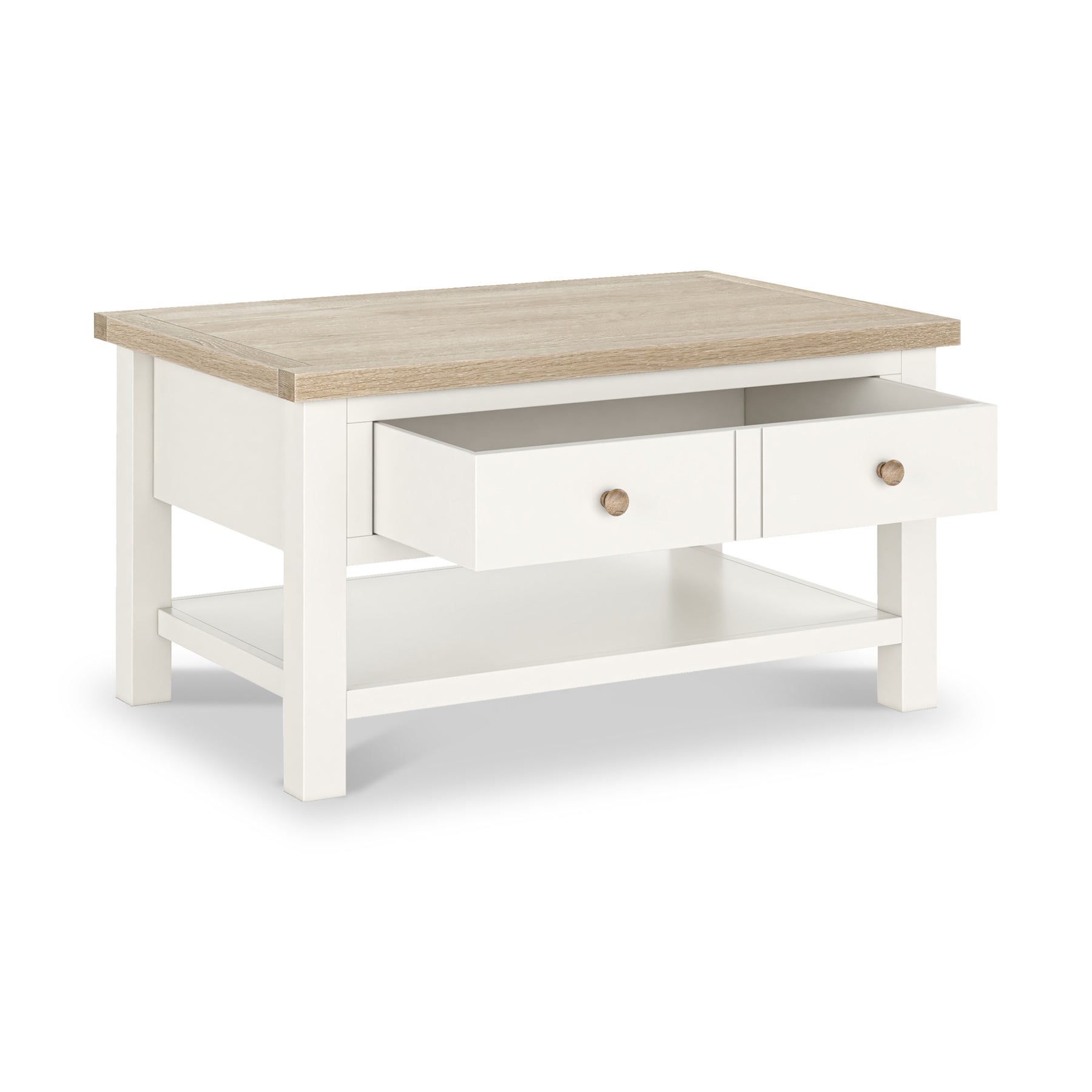 Farrow Washed Oak White Coffee Table SH from Roseland Furniture