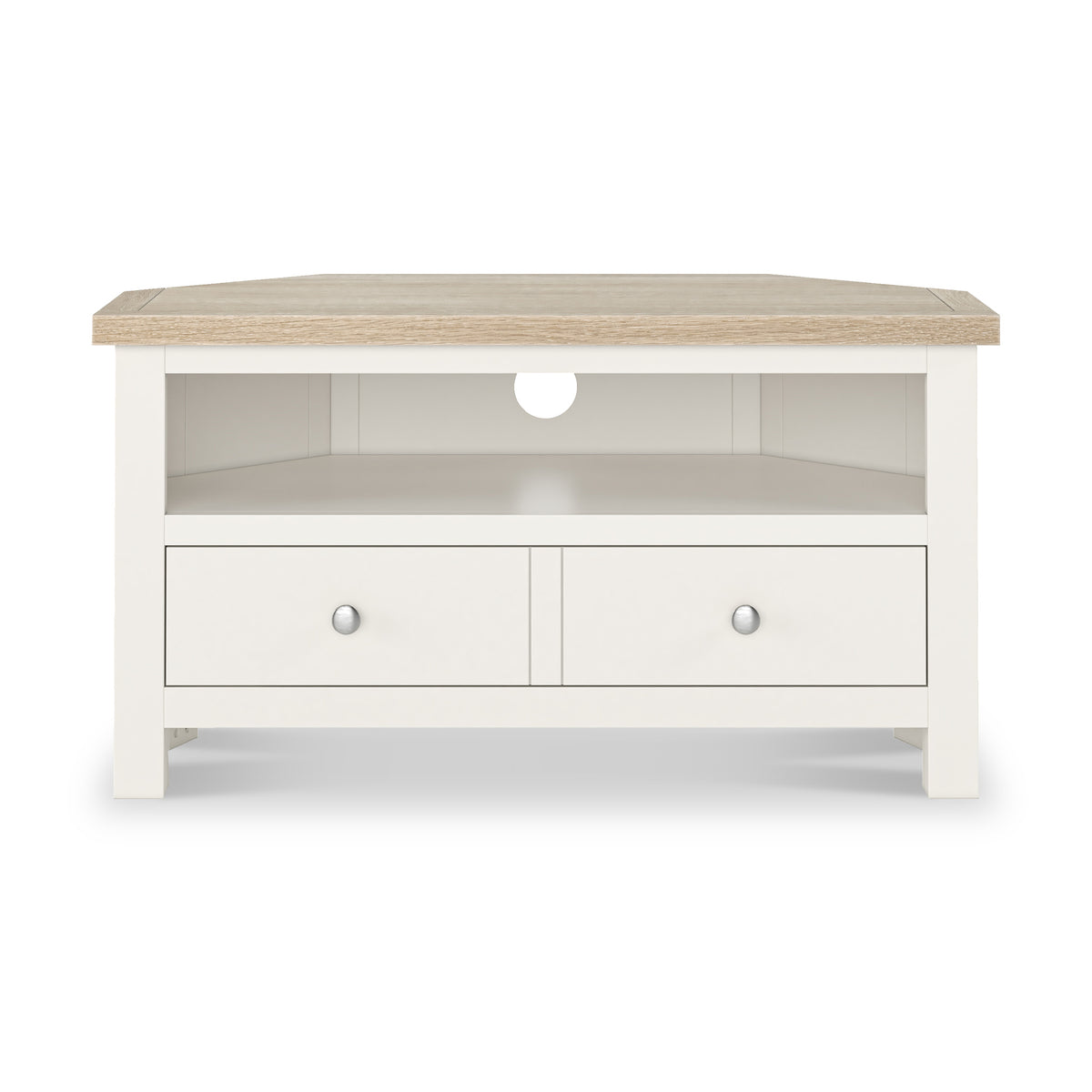 Farrow Washed Oak White Corner TV Unit SH from Roseland Furniture