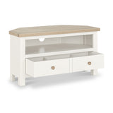 Farrow Washed Oak White Corner TV Unit SH from Roseland Furniture