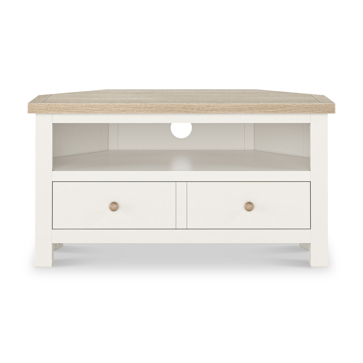 Farrow Washed Oak White Corner TV Unit SH from Roseland Furniture