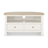 Farrow Washed Oak White Corner TV Unit SH from Roseland Furniture