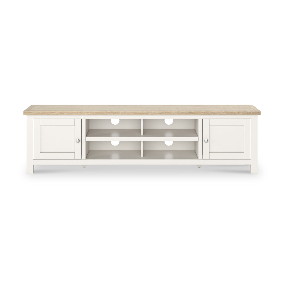 Farrow Washed Oak White 180cm Extra Large TV Unit SH from Roseland Furniture