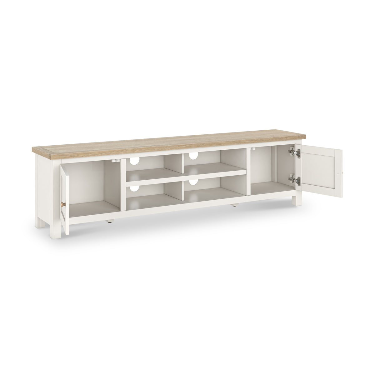 Farrow Washed Oak White 180cm Extra Large TV Unit SH from Roseland Furniture